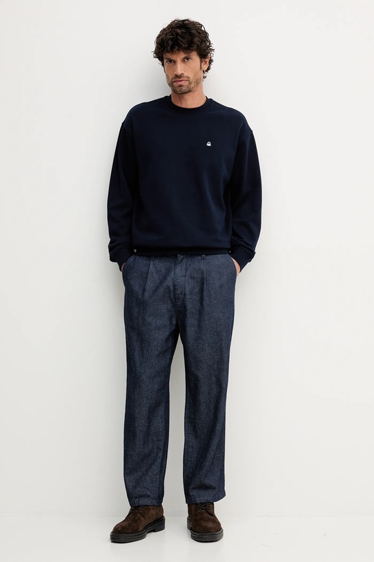 United Colors of Benetton hanorac de bumbac 342ZU1093 bleumarin AW25