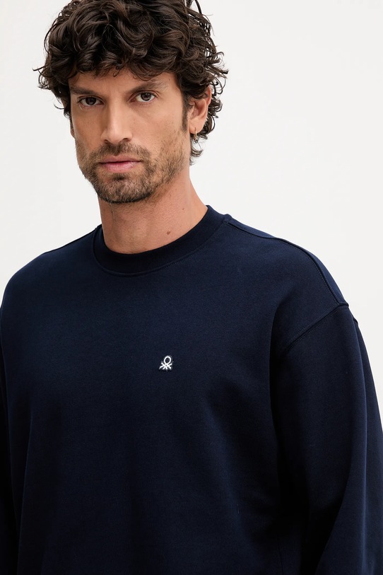 United Colors of Benetton hanorac de bumbac bleumarin 342ZU1093