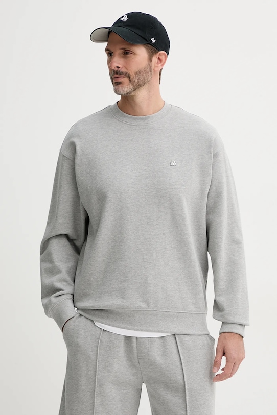 Хлопковая кофта United Colors of Benetton серый 342ZU1093