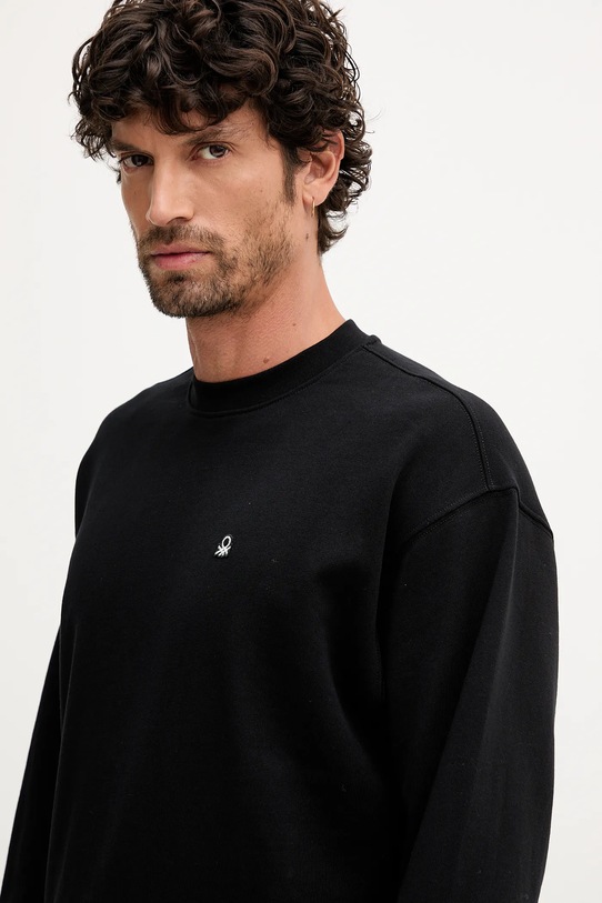 United Colors of Benetton hanorac de bumbac negru 342ZU1093