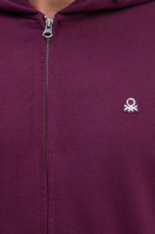 United Colors of Benetton bluza bawełniana 342ZU500P fioletowy