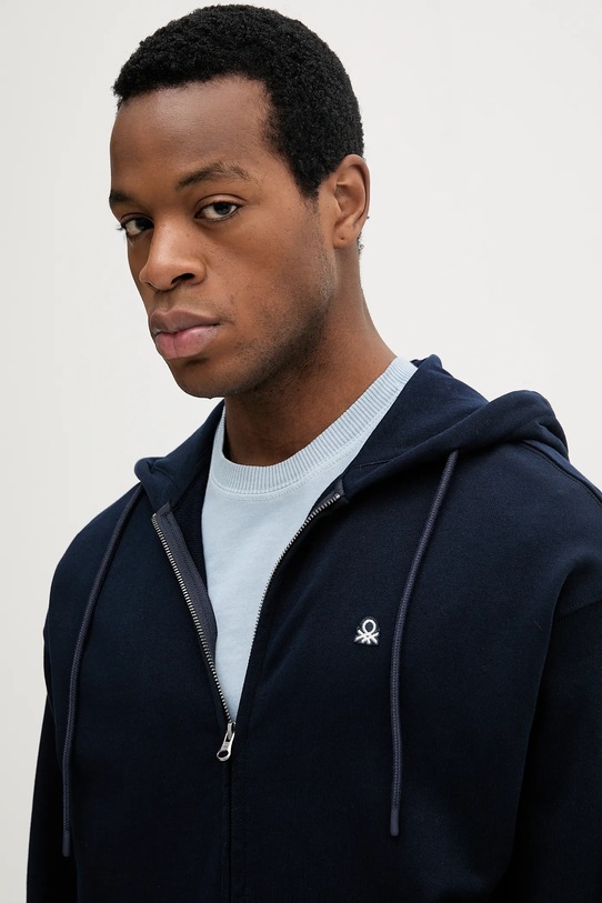 United Colors of Benetton hanorac de bumbac bleumarin 342ZU500P