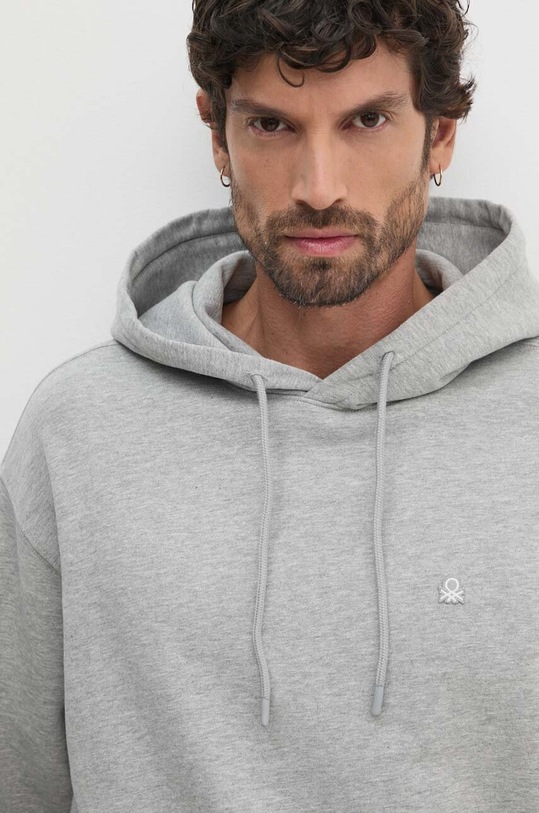 United Colors of Benetton hanorac de bumbac gri 342ZU201K