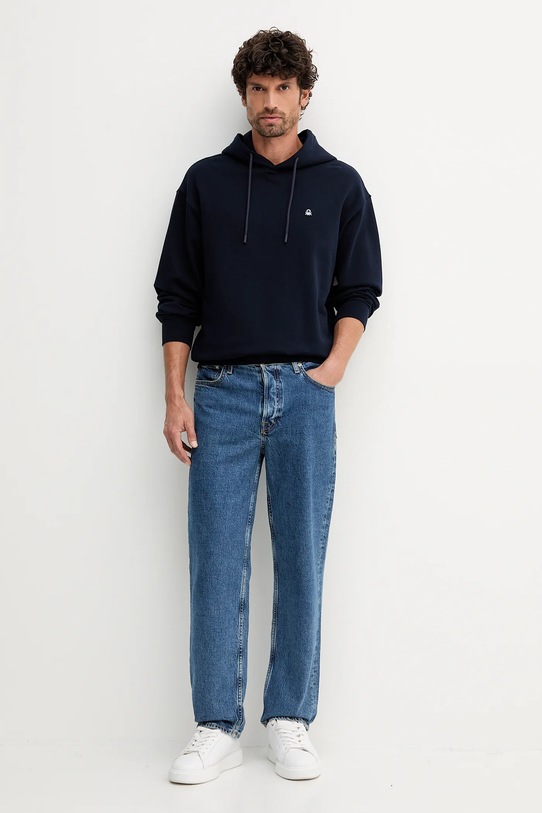 United Colors of Benetton bluza bawełniana 342ZU201K granatowy AW25