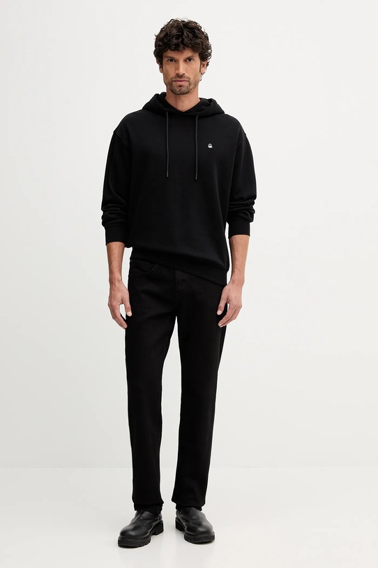 United Colors of Benetton hanorac de bumbac 342ZU201K negru AW25