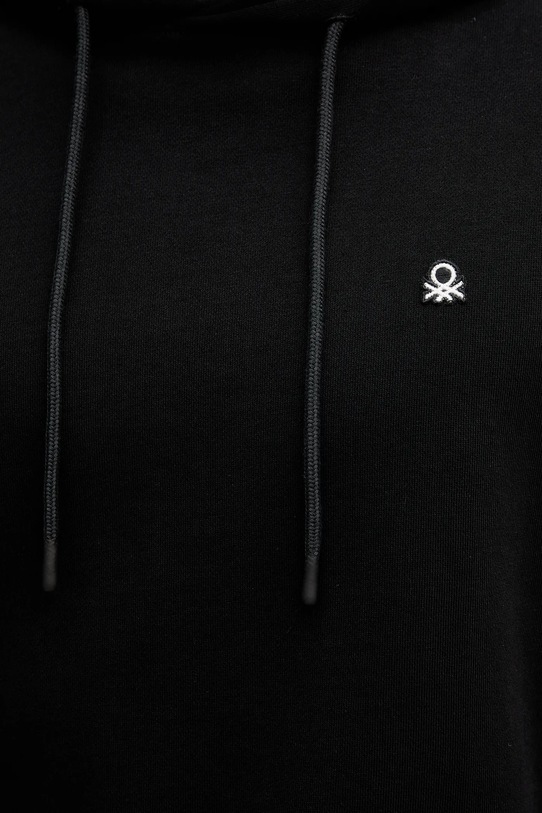 United Colors of Benetton hanorac de bumbac 342ZU201K negru