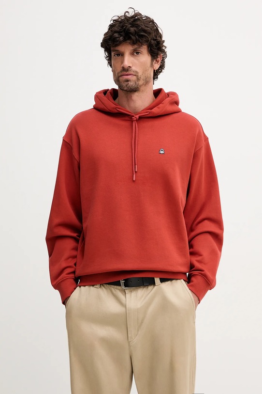 United Colors of Benetton bluza bawełniana bawełna pomarańczowy 342ZU201K