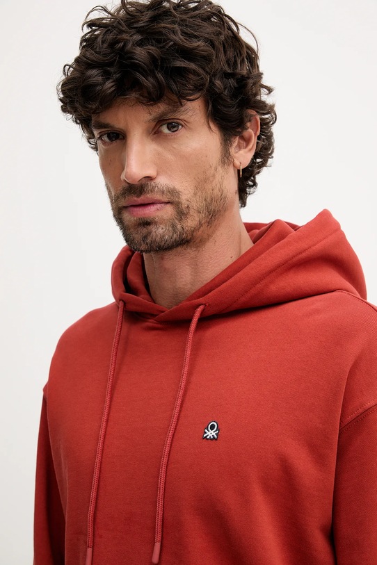 United Colors of Benetton bluza bawełniana pomarańczowy 342ZU201K