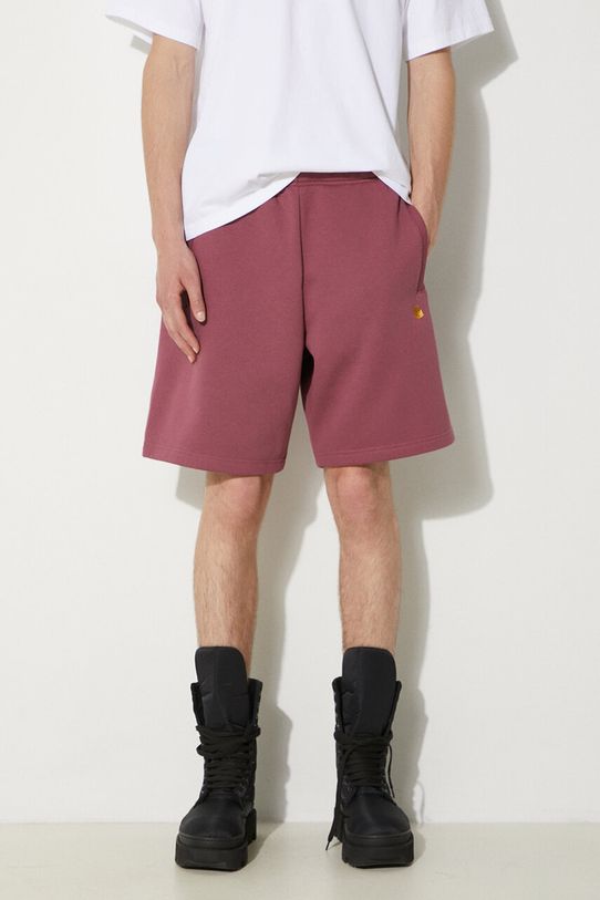 Kratke hlače Carhartt WIP Chase Sweat Short roza I033669.2BBXX