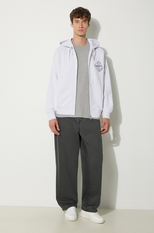 Βαμβακερή μπλούζα Carhartt WIP Hooded Ablaze Jacket I033623.00OXX γκρί AW24