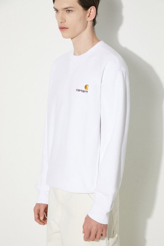 Dukserica Carhartt WIP American Script Sweat bez uzorka bijela I025475.02XX