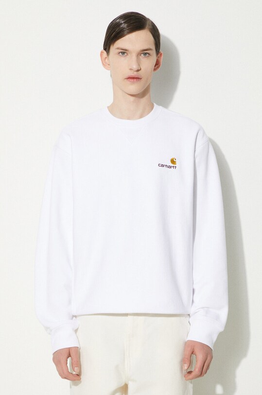 Carhartt WIP felpa American Script Sweat bianco I025475.02XX