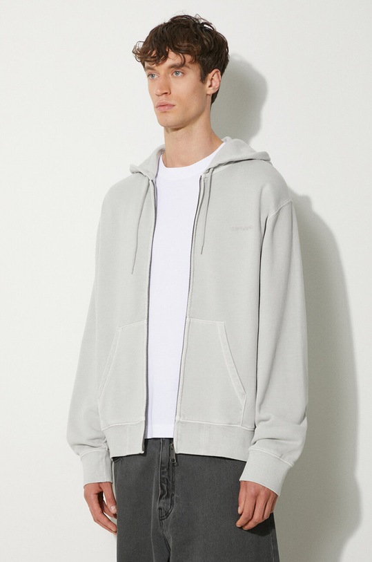 Carhartt WIP cotton sweatshirt Hooded Duster Script Jacket gray I033619.29JGD