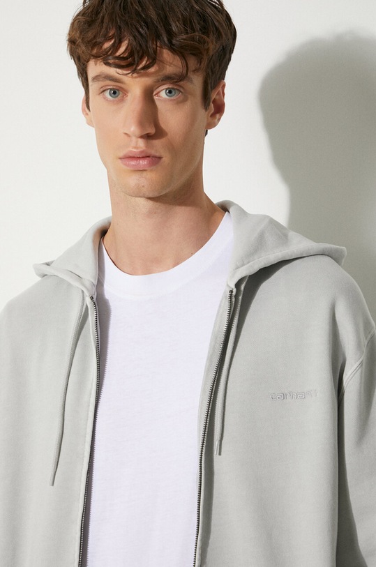 Carhartt WIP cotton sweatshirt Hooded Duster Script Jacket I033619.29JGD gray