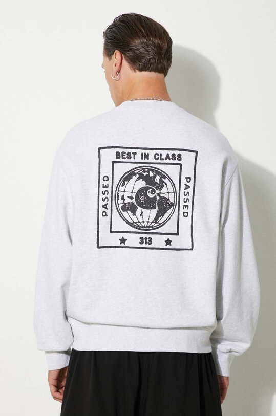 Bavlnená mikina Carhartt WIP Stamp Sweat potlač sivá I033620.00O06