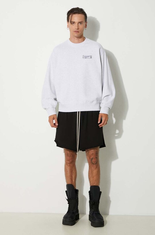 Bavlnená mikina Carhartt WIP Stamp Sweat I033620.00O06 sivá AW24