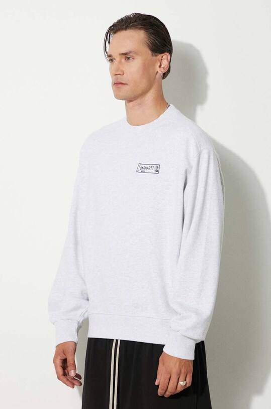 Bavlnená mikina Carhartt WIP Stamp Sweat sivá I033620.00O06