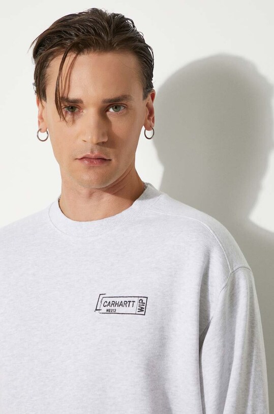 Bavlnená mikina Carhartt WIP Stamp Sweat I033620.00O06 sivá