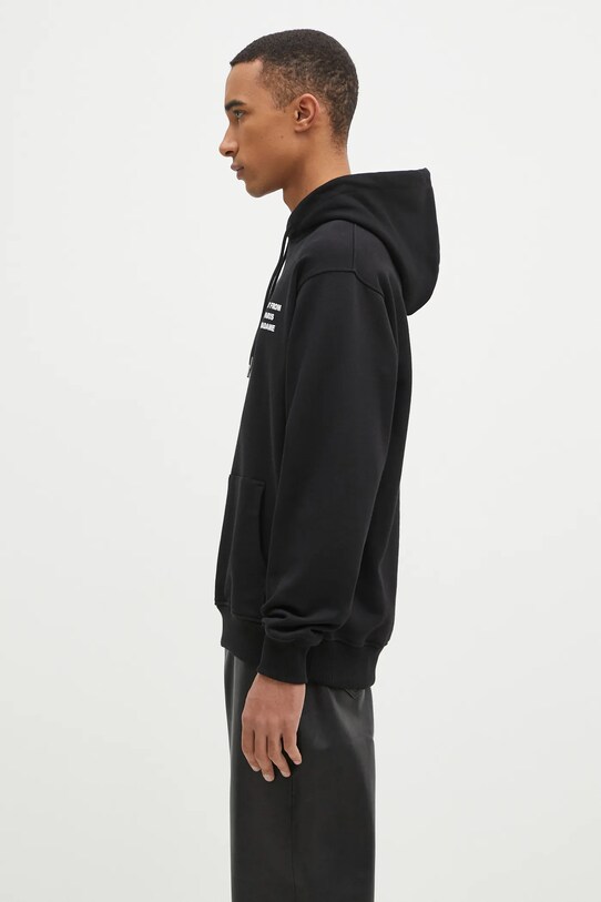 Bavlnená mikina Drôle de Monsieur Le Hoodie Slogan PERM.HO162.CO127.BL čierna AW24