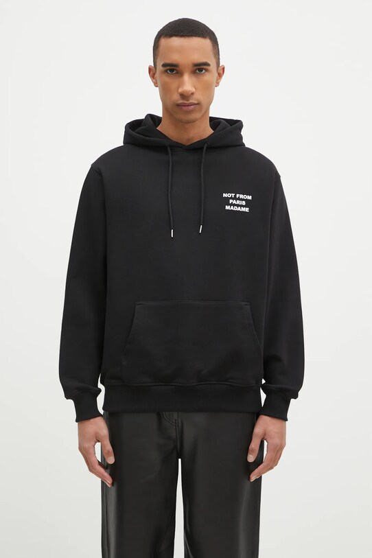 Oblečenie Bavlnená mikina Drôle de Monsieur Le Hoodie Slogan PERM.HO162.CO127.BL čierna