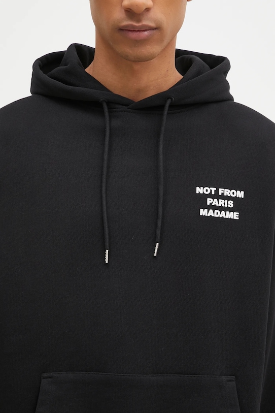 Памучен суичър Drôle de Monsieur Le Hoodie Slogan черен PERM.HO162.CO127.BL