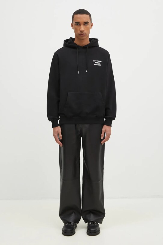 Bavlnená mikina Drôle de Monsieur Le Hoodie Slogan PERM.HO162.CO127.BL čierna