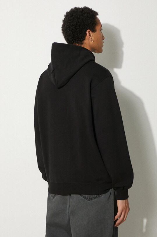 Abbigliamento Drôle de Monsieur felpa in cotone Le Hoodie Slogan a Poche Classique PERM.HO161.CO127.BL nero