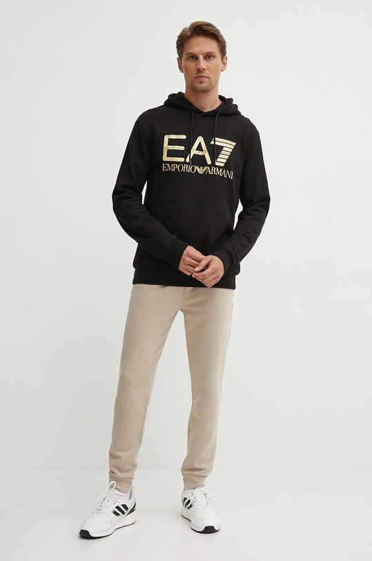 EA7 Emporio Armani pamut melegítőfelső PJSHZ.6DPM16.1200 fekete AW24