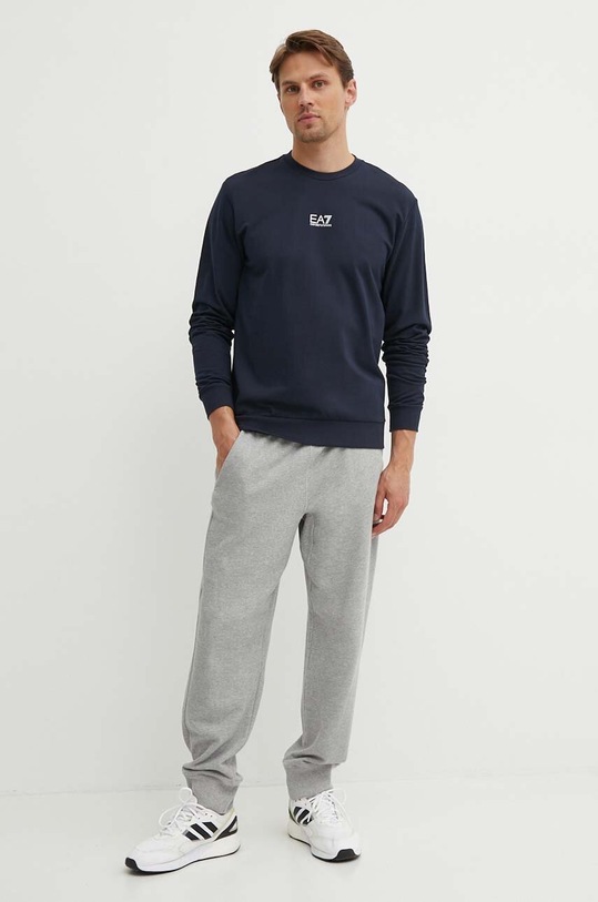 EA7 Emporio Armani pamut melegítőfelső PJVRZ.8NPM30.0562 sötétkék AW24
