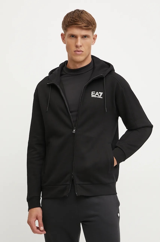 Mikina EA7 Emporio Armani s kapucí černá PJVTZ.6DPM03.1200