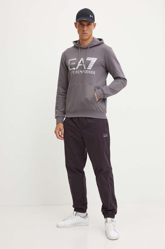 Хлопковая кофта EA7 Emporio Armani PJSHZ.6DPM16.1992 серый AW24