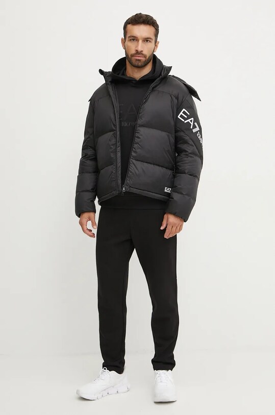 EA7 Emporio Armani hanorac de bumbac negru PJUAZ.6DPM22.1200