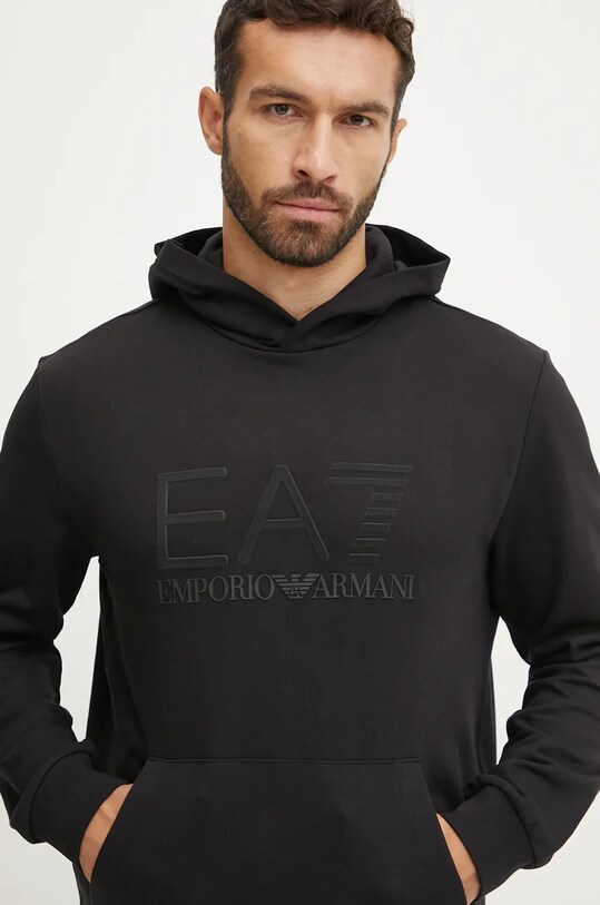 EA7 Emporio Armani hanorac de bumbac PJUAZ.6DPM22.1200 negru