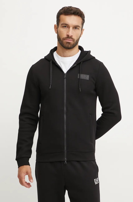 Pulover EA7 Emporio Armani S kapuco črna PJODZ.6DPM26.1200