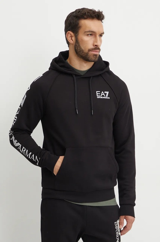 Суичър EA7 Emporio Armani с качулка черен PJ07Z.8NPM08.0203