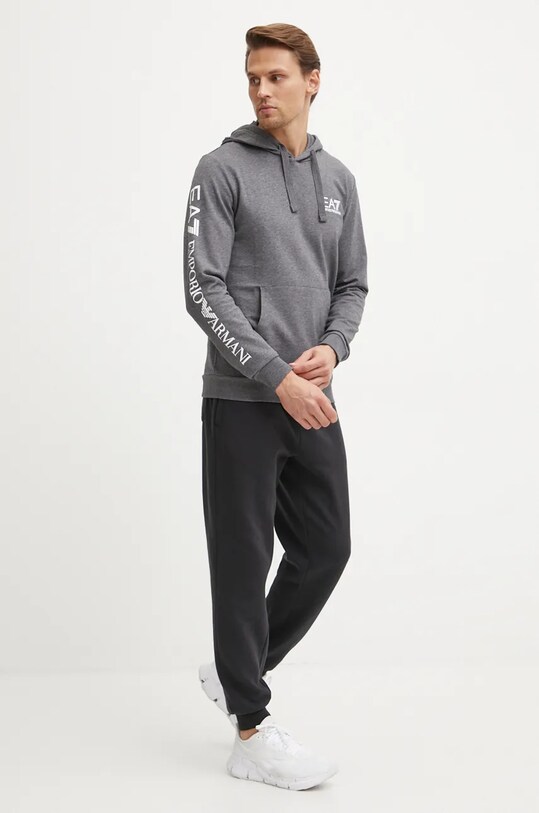 Бавовняна кофта EA7 Emporio Armani PJ05Z.8NPM18.3925 сірий AW24