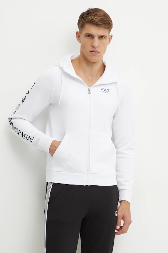 Mikina EA7 Emporio Armani s kapucí bílá PJ07Z.8NPM22.1101