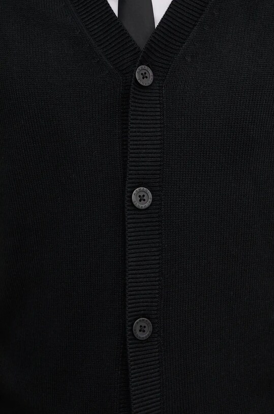 Armani Exchange kardigan z domieszką wełny 6DZE1G.ZM1LZ czarny