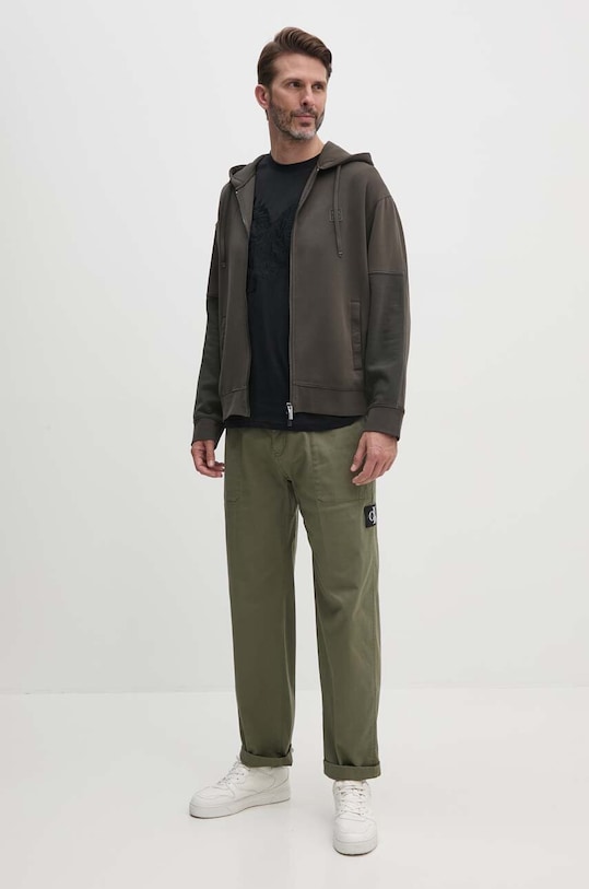 Armani Exchange bluza 6DZMHD.ZJNPZ verde AW24