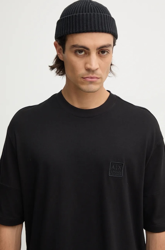 Armani Exchange tricou din bumbac negru 6DZMHR.ZJNQZ