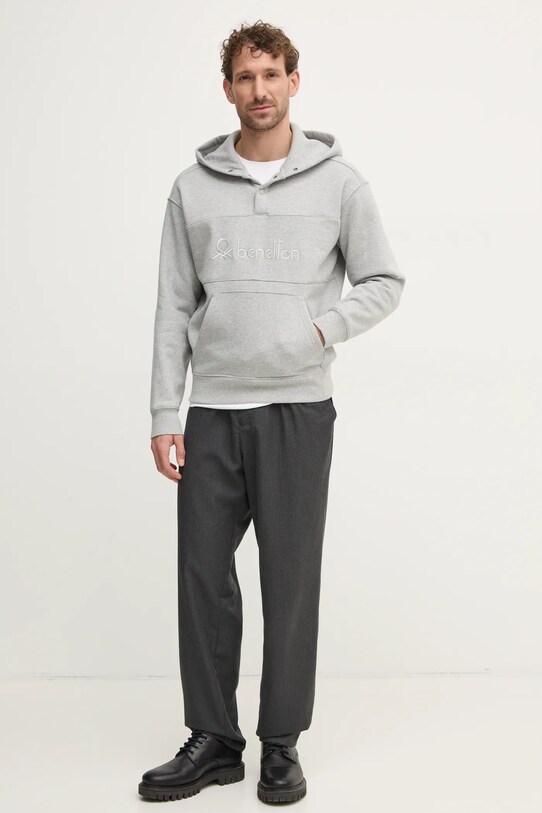 Mikina United Colors of Benetton 3VVUU201P šedá AW24