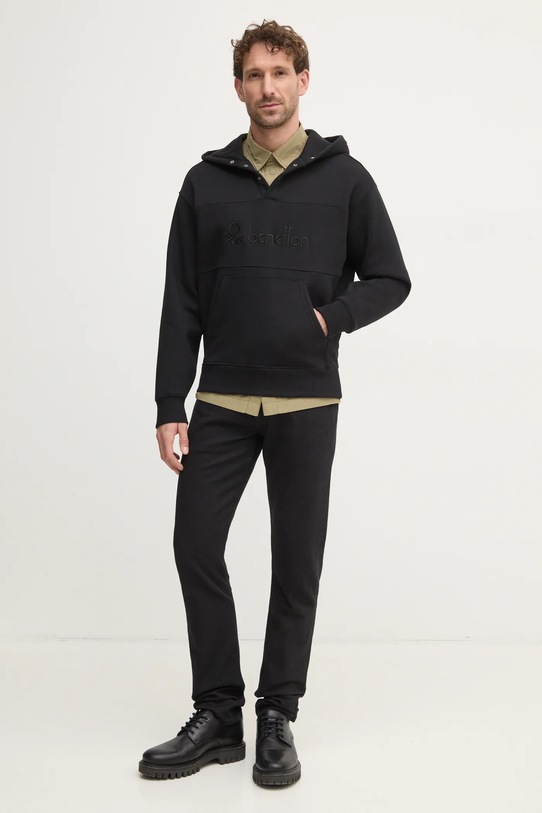 United Colors of Benetton bluza 3VVUU201P negru AW24