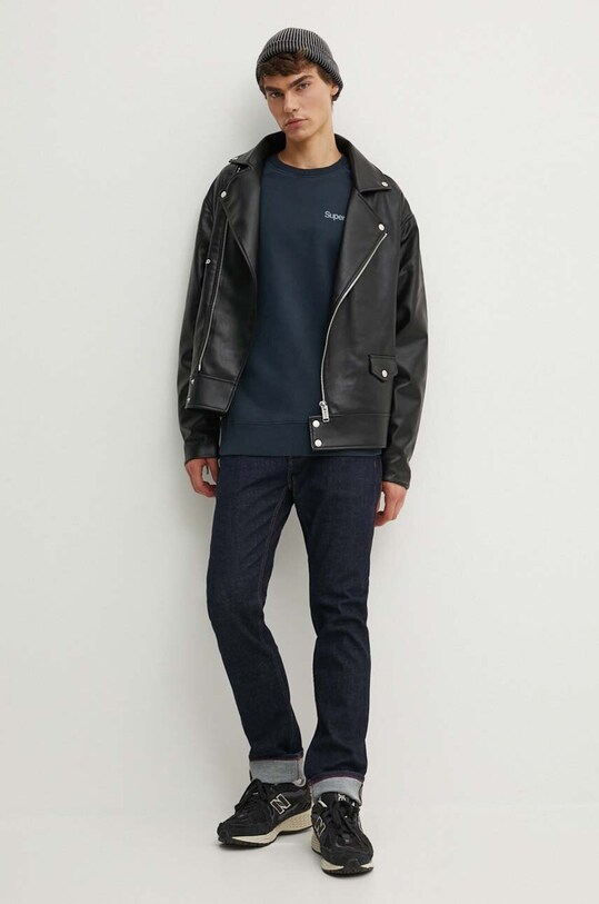 Βαμβακερή μπλούζα Superdry M2013738A.BQF μπλε AW24