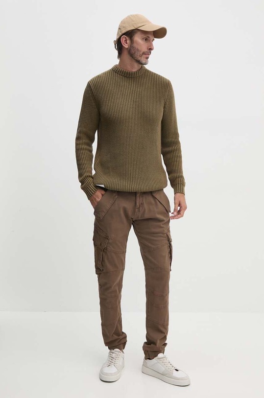 Alpha Industries pulover de bumbac 138402 verde AW24