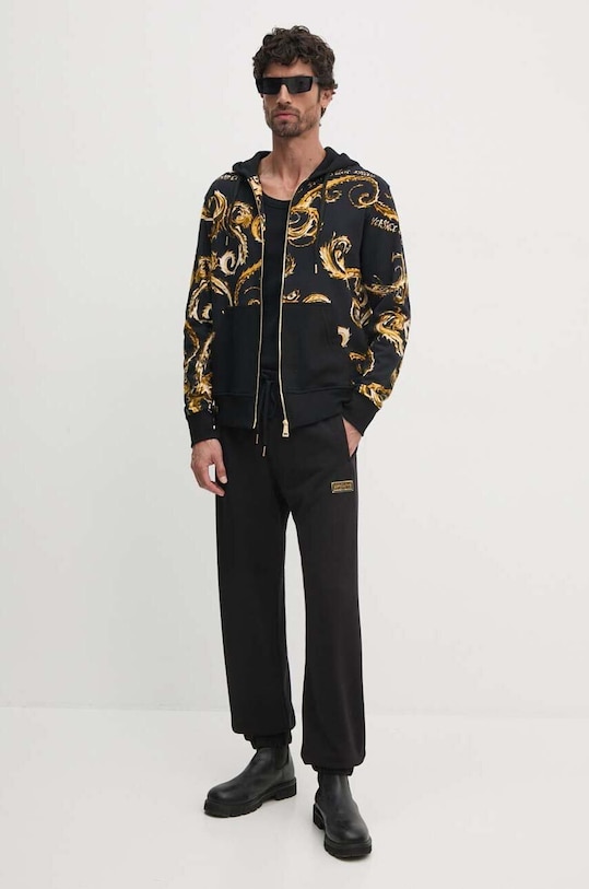 Bavlněná mikina Versace Jeans Couture 77GAI3Z1.FS161 černá AW24