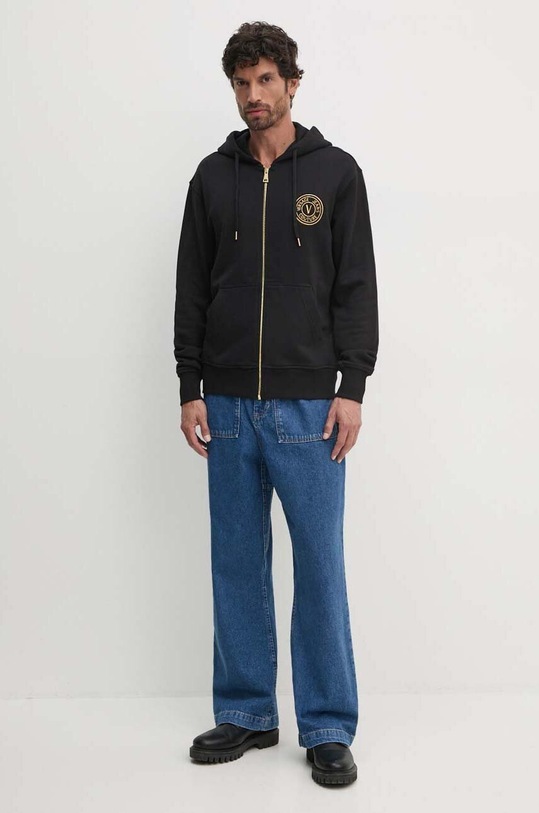 Versace Jeans Couture hanorac de bumbac 77GAIT00.CF00T negru AW24