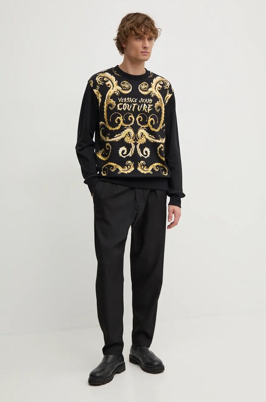 Хлопковая кофта Versace Jeans Couture 77GAI3RB.FS182 чёрный AW24