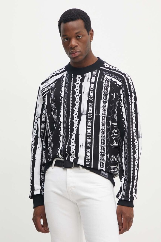 Хлопковая кофта Versace Jeans Couture хлопок чёрный 77GAI3X0.FS167