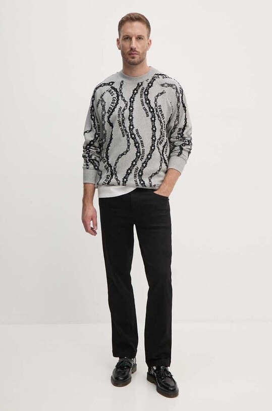 Versace Jeans Couture bluza bawełniana 77GAI3X0.FS176 szary AW24