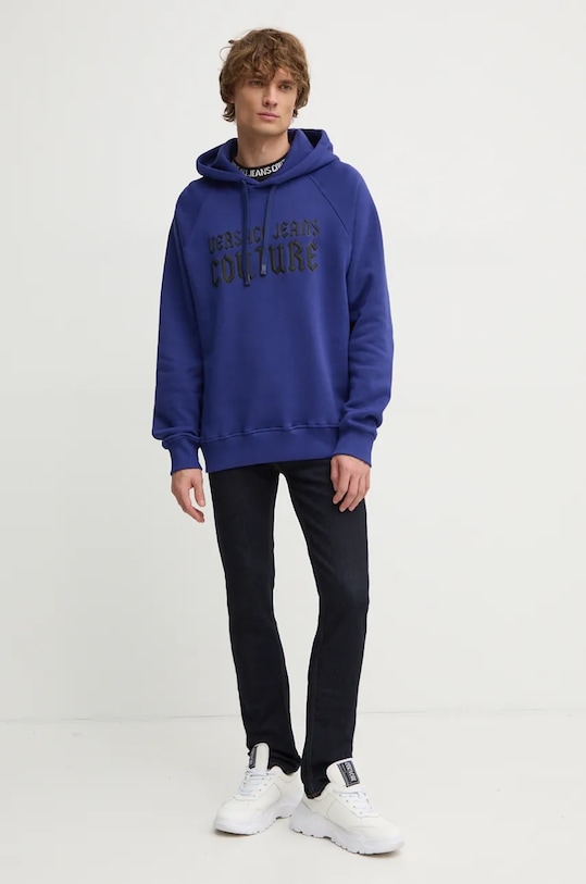 Bavlněná mikina Versace Jeans Couture 77GAIL02.CF02L námořnická modř AW24